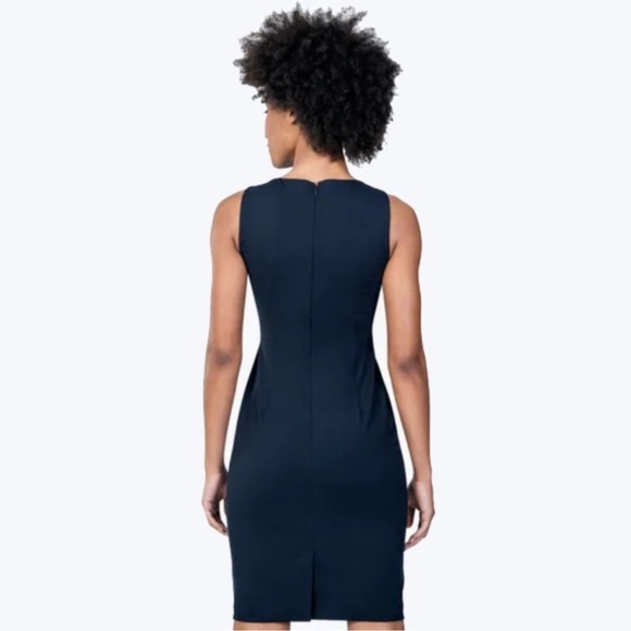 Ministry of Supply Women's Kinetic 4-Way Stretch Sheath Dress Navy Blue Size 0 - Picture 5 of 11